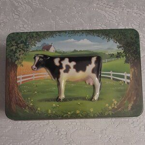 VTG Embossed Cow Tin